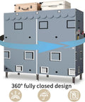 Heavy Duty Portable Wardrobe Closet With Zipper Dust Shield Cover And Sturdy Hanging Rods Plus Spacious Shelves in a 360° fully closed design.
