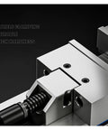 Close-up of the clamping mechanism of the 7 Inch Precision CNC Milling Machine Vise with sturdy adjustable jaws.
