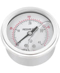 Pro Grade 3 Gauge Hydraulic Accumulator Nitrogen Fill Kit pressure gauge with marked dial for precise readings.