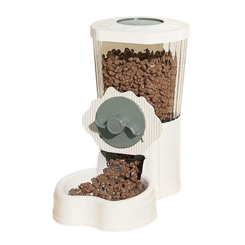 Perfect Hassle Free Automatic Pet Water Dispenser And Super Leakproof Cage Bowl With Quick Screw Install Setup, featuring a clear container and measuring bowl.