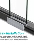 Gray Sliding Shower Door Bottom Track For One Half Inch And Three Eighth Inch Track Grooves, Compatible With Glass Doors Seven Sixteenth Inch And Five Sixteenth Inch Thick, Durable Replacement Two Pack For Easy Installation And Smooth Sliding
