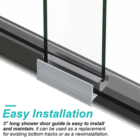 Gray Sliding Shower Door Bottom Track For One Half Inch And Three Eighth Inch Track Grooves, Compatible With Glass Doors Seven Sixteenth Inch And Five Sixteenth Inch Thick, Durable Replacement Two Pack For Easy Installation And Smooth Sliding