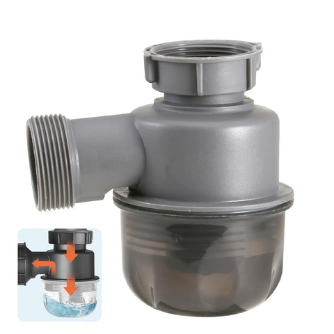 Visible One And A Half Inch P Trap Upgrade With Removable Clean Cup Drain Valve for kitchen and bathroom sinks