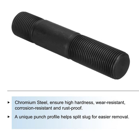 Heavy Duty Knockout Punch Draw Stud M20x1.5 Thread 126mm Length Chromium Steel Heat Treated for Metal Fabrication