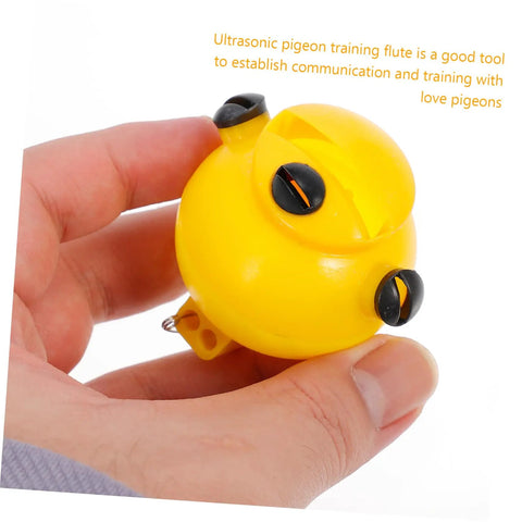 Person holding yellow Portable Pigeon Training Whistles 2 Pack Lightweight Four Tone Bird Call Set for clear communication