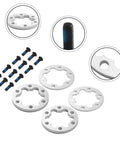 Silver 6 Hole Brake Gasket Set For 44mm Disc Rotors With 2mm And 5mm Aluminum Spacers, screws for electric bikes and scooters