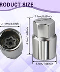 Kick Loose Stubborn Anti Theft Lug Nuts Fast With This Heavy Duty D Wheel Lock Key, steel size 2.1cm x 4.1cm for rusted tires.