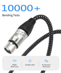 Hot 1Ft Audio Cable XLR Female To 1/4 Trs Female Jack For Mic Guitar Amp And Mixer - Durable Patch Cord featuring braided design.