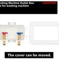 Washing Machine Outlet Box With Center Drain, Push To Connect Inlet One Half Inch, Outlet Three Quarter Inch Male Thread, Brass Ball Valves