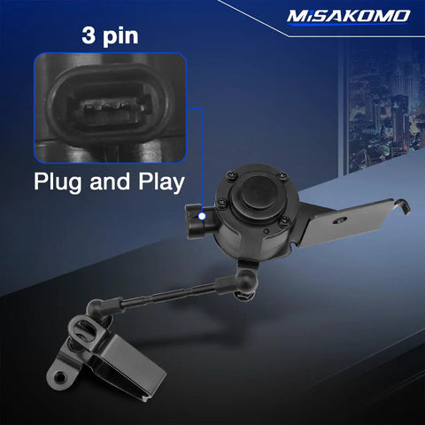 Rear Left And Right Air Suspension Ride Height Level Sensor Replacement For 04 11 Escalade Dual Sensor Kit, 3 pin plug