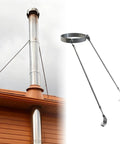 Stainless Steel Roof Chimney Brace With Extended Two Leg Support Rock Solid Heavy Duty Adjustable Stove Pipe Bracket And Stabilizing Holder