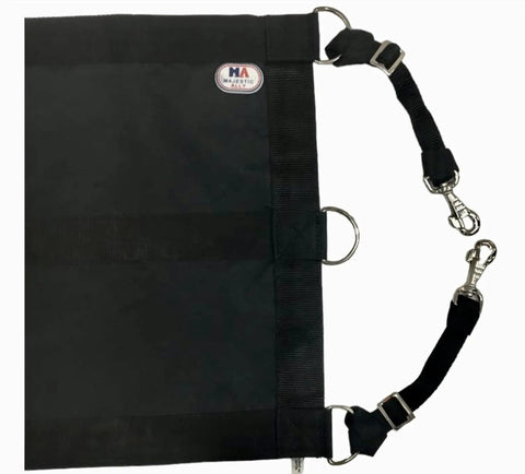 Top Shelf 1200D Horse Stall Guard With Adjustable Straps And Replaceable Black Hardware for secure stable safety, heavy-duty design.