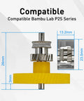 Rock Solid Hardened Steel Extruder Gear Assembly Replacement Drive Gear for 3D Printers with Yellow and Steel Components