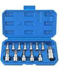 Top Tier 13 Piece Heavy Duty Torx Key Kit For Auto Repair And Bike Fixins With Impact Sockets Wrench Head For Pros Who Need To Hit Tight Rusted Bolts Without Breaking The Bank. Blue case with 13 chrome vanadium Torx bits and sockets