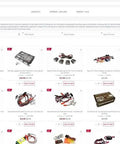 Online store page showcasing various RC LED lights and accessories for hobbyist vehicles.