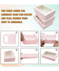 Step-by-step assembly of Kraft Paper Cake Boxes With Open Window Rectangle Sweet Gift Packaging For Cakes Cookies Candy Jewelry