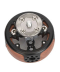 Camera Hand Grip Side Handle with wood grip, CNC aluminum, showing rosette mount, for DSLR cages