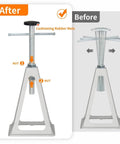 Beefy Heavy Duty RV Stabilizer Jacks, 7,900 Lbs Capacity, Stack Jack Stands showing nuts and cushion rubber mats detail