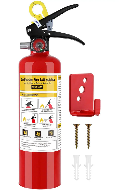 Versatile 2.2 Lb Dry Powder Fire Extinguisher With 1A 10B C Rating Ready For Home Car Kitchen Boat RV Truck Marine UTV And More Great For House Garage Boat Travel 1 Pack with mounting bracket and screws