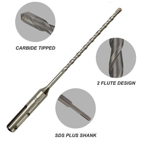 FF ERA 10-pack SDS-Plus drill bits, 5/32in x 6in, carbide-tipped with SDS shank for brick, stone and concrete