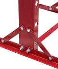 Heavy Duty 20 Ton H Frame Hydraulic Shop Press Shop Dog Featuring Adjustable Table metal frame detail, showcasing bolts and support braces.