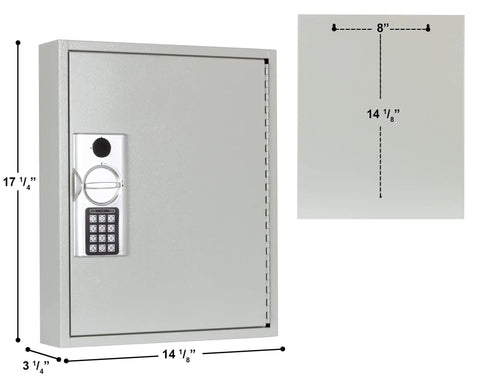 110 Key Steel Safe Cabinet With Digital Lock For Wall Mount Key Storage Box Pro Grade Heavy Duty Powder Coated Steel In Light Gray Finish