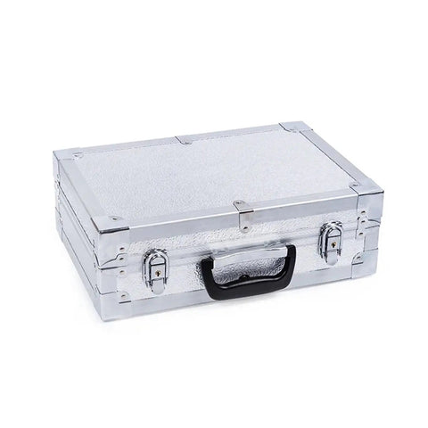 Heavy Duty Manual Hydraulic Torque Wrench With 360 Swivel Head And Precision Square Drive case, silver aluminum, sturdy handle.