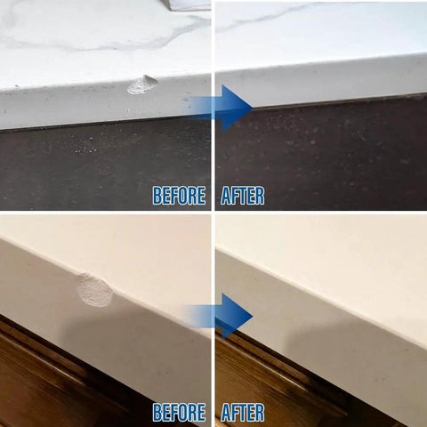 DIY Countertop Repair Kit For Granite Marble Quartz Chips Scratches Nicks Fix Deep Gouges on Stone Acrylic Surfaces Before After