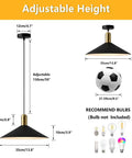 Dimensions of Dope Farmhouse Matte Black Barn Pendant Light With Brass Accents One Light Dome Pendant for Kitchen and Dining Room