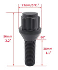 Must-Have Premium Wheel Studs Kit for BMW E23 E32 E38 E31 Models M1 Z3 Z4 Z8 Heavy Duty Lug Bolts Replacement Parts That Rock Your Ride Securely, black steel 60° wheel stud, 56mm x 23mm x 28mm