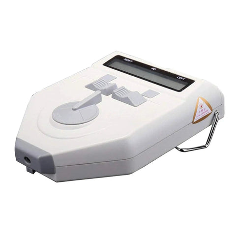Digital Pupilometer PD Meter With LCD Display showing control dials for pupillary distance 45 to 82 mm for eye exams and eyewear fitting.