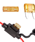 Mini Blade Fuse Holder 18 AWG Waterproof Inline Fuse Kit With 5A ATM Fuses 2 Pack showing holder and fuses details