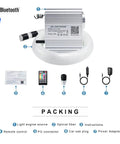 Upgraded Car And Home Fiber Optic Star Ceiling Kit components with light engine, remote, and accessories shown.