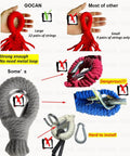Comparison of hammock loop designs showing differences in strength and installation ease, including no metal loop needed.