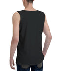 Hella Comfy Mens Tank Top With Dope American Flag Print And Super Breathable Sleeveless Tee For Kickass Gym Sessions, back view.