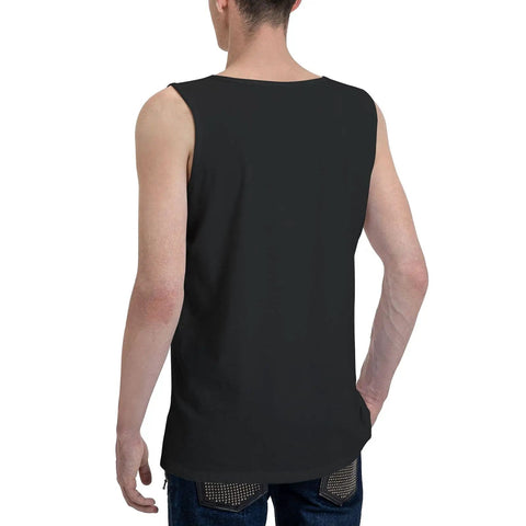 Hella Comfy Mens Tank Top With Dope American Flag Print And Super Breathable Sleeveless Tee For Kickass Gym Sessions, back view.