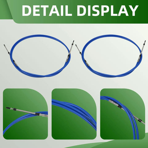 Detail display of 2 Pack 10ft Marine Throttle And Shift Control Cable 33C Compatible With Outboard And Inboard Engines