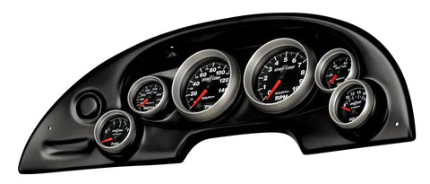 Black Two Gauge Race Panel For 2-1/16 Inch Gauges, OEM-Look Fit, Paint-To-Match Dash, Replaces Stock Cluster, Includes Mounting Hardware