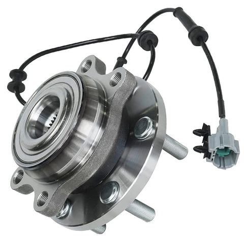 Two Front Wheel Bearing Hubs Assembly Kit Direct Replacement For 2005 Through 2019 Nissan Frontier Pathfinder Xterra And Suzuki Equator 4WD Only Includes Two Front Hubs With Six Bolt ABS Senso Compatible For Front Axle Replacement