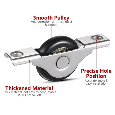 Sliding Door Wheel Pulley Replacement Set Of 4 For Cabinets And Wardrobes With Nylon Track Hardware Durable Quiet Smooth Rolling