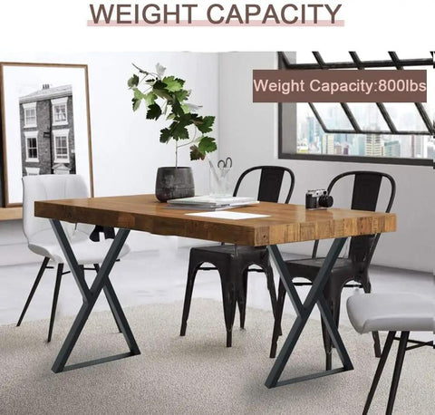 Beefy Rustic Industrial Cast Iron Table Leg Set 28 Inch High 17.7 Inch Wide Square Tube Heavy Duty DIY Furniture Legs for Coffee Tables and Side Tables Two Pack