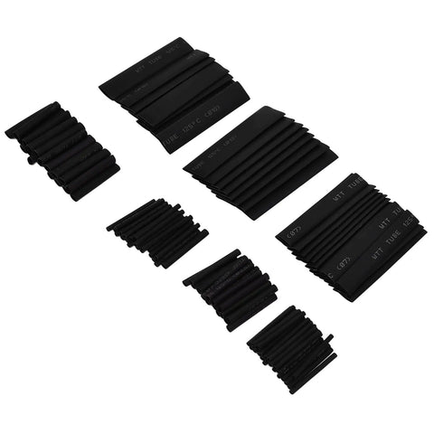 Ultimate 127 PCS Black Heat Shrink Tubing Kit With Durable PE Material And 2 To 1 Shrink Ratio Perfect For Electrical Insulation Repair Diy Projects And Industrial Use At Home Or Shop, assorted sizes