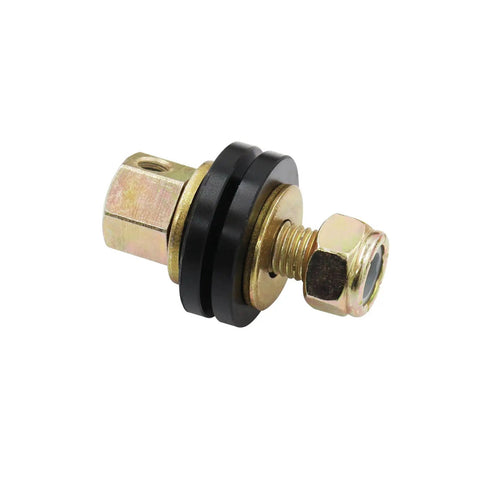 2 Inch Cable Column Shift Linkage Kit For GM Transmissions Easy Install Durable Build Smooth Shifting Compatible With Back Up Light And Neutral Safety Switch Kit ACA1804 For Most GM Automotive Transmissions brass linkage bolt with black spacer