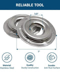 Top Shelf Aluminum Bench Grinder Adapter Bowl Nut Converts 1/2 To 1 Inch Arbor Set Of 2 showing stainless steel construction.