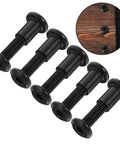 Kickass Black Stainless Steel M6 X25 Chicago Screws And Barrel Nuts Five Pack, featuring 5 black screws for leather crafting.