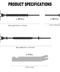 Diagram showing product specifications for 30 Pairs Stainless Steel Adjustable Angle One Eighth Inch Wire Rope Cable Railing Hardware Kit with toggle turnbuckles.