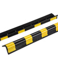 Heavy Duty Reflective Rubber Column Protectors Black And Yellow Anti Collision Corner Guards For Garages And Warehouses Durable Side Bumpers.