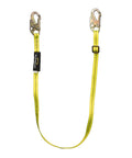 Adjustable Non-Shock Absorbing Lanyard 4 To 6 Feet Yellow For Fall Protection And Work At Heights, 1 Inch Polyester Webbing