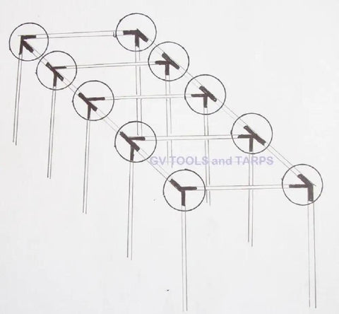 Diagram of 40 Foot Baseball Softball Batting Cage Kit With Straight Leg Frame Fittings 1 Inch Pipe Not Included Easy To Assemble