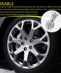 Four Piece M12x1.5 Wheel Lug Stud Nut Set installed on car wheel, highlighting steel construction and rust resistance.
